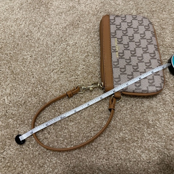 Karl Lagerfeld Paris Logo Wristlet Almond/Taupe - Picture 11 of 11
